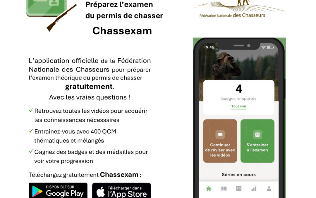 LANCEMENT DE L&rsquo;APPLICATION CHASSEXAM